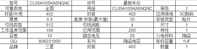 三星贴片电容0402 105 三星贴片电容0402 105